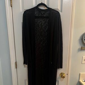 Ankle length black cardigan